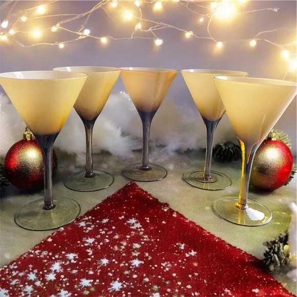 Set of 5 MID CENTURY MCM CARLO MORETTI CASED CARMEL MARTINI GLASSES - Picture 3 of 6